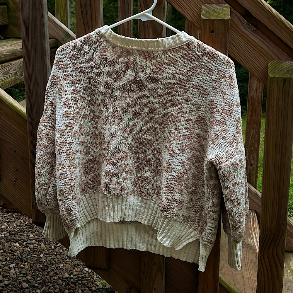Dip Cream and Brown Cowl Neck Sweater